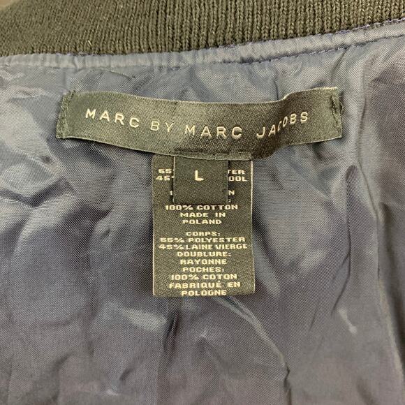 MARC by MARC JACOBS Size L Black & Navy Polyester Blend Jacket - Picture 6 of 6